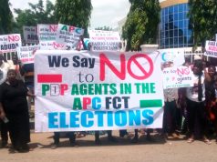 FCT APC Protests Against Alleged Infiltration by PDP Members