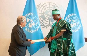 Jimoh Ibrahim Submits Credentials to UN Chief as Nigeria’s Ambassador