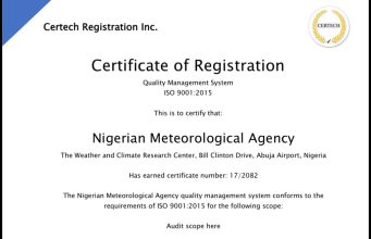 NiMet Secures ISO Certification for Weather Services at Three Airports