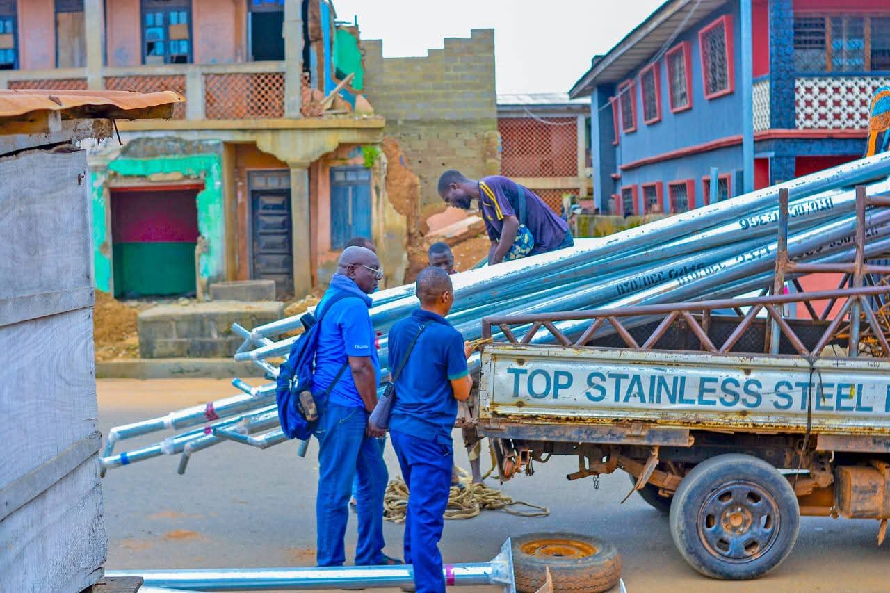 Solar streetlights at Ireakari Community
