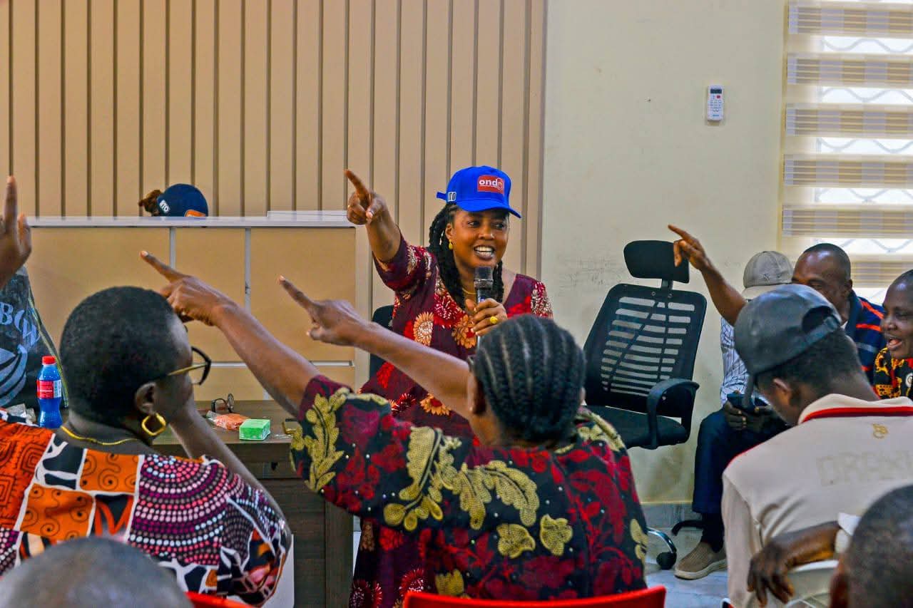 The Coordinator, OCC, Iretidola Ojekhoa, addressing the trainees during the skills development session