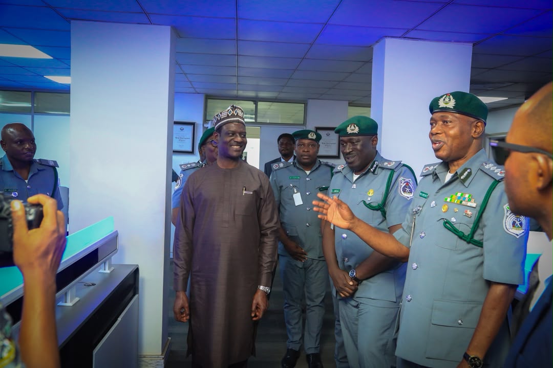 <img src="Minister of Information, Taiwo Oyedele" role="presentation">Minister of Finance and Coordinating Minister of the Economy, Taiwo Oyedele with other stakeholders during an inaugural meeting with the NCS board and a tour of Customs facilities.