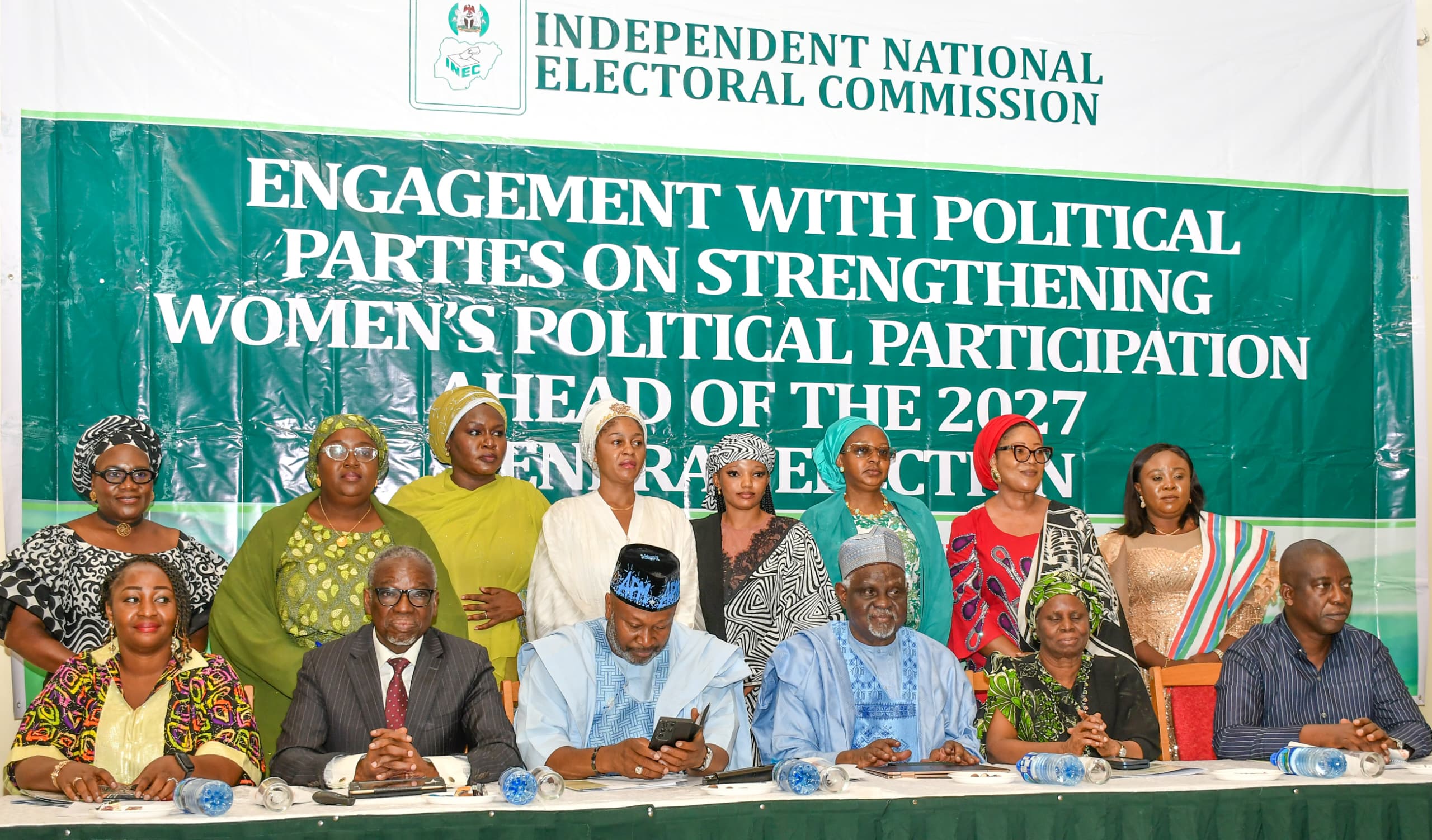 Representative of the INEC Chairman, Prof. Rhoda Gumus(2nd from Right) at a strategic engagement with political parties, female candidates, civil society organisations, development partners and the media in Abuja on Wednesday.