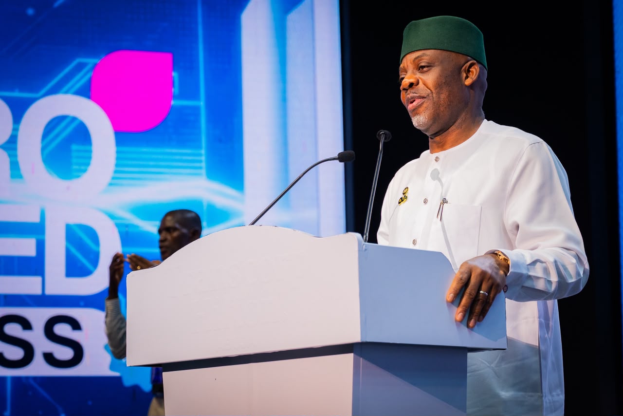 Minister of Education, Dr Tunji Alausa, speaking at the official launch of the Initiative for Zero-Rated Access to Educational Platforms and Content in Nigeria in Abuja on Thursday 