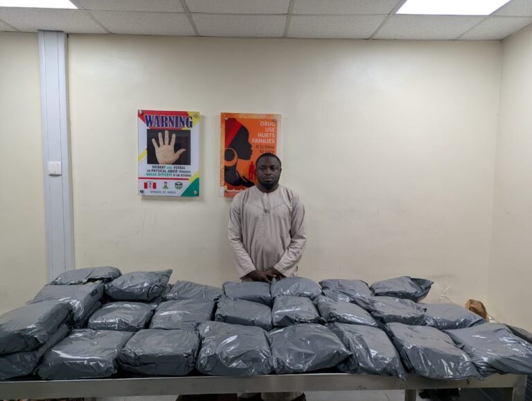 One of the suspects caught by NDLEA with illicit drugs