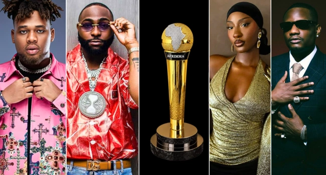 Collage picture of Davido, Tems, and other Nigerian winners of AFRIMMA held in Dallas, Texas