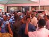 Education Ministry Workers Block Alausa From Entering Office Some of the protesting ministry of education workers