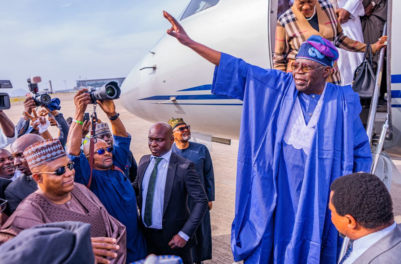 President Bola Ahmed Tinubu departing Nigeria 