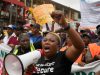 Protesting workers