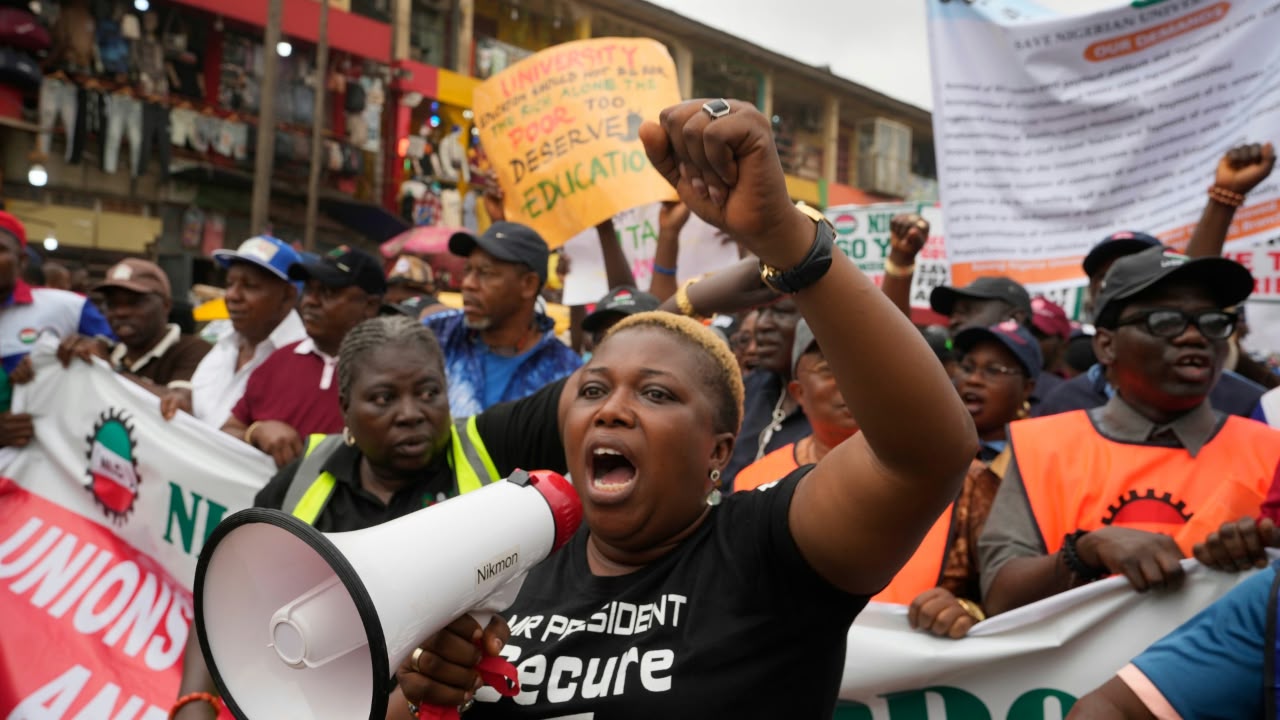 Protesting workers