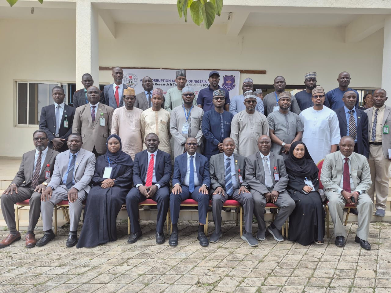 ICPC Chairman, Dr Musa Adamu Aliyu, in a group photograph with others while flagging off a three-day workshop on Illicit Financial Flows(IFFs) and money laundering.