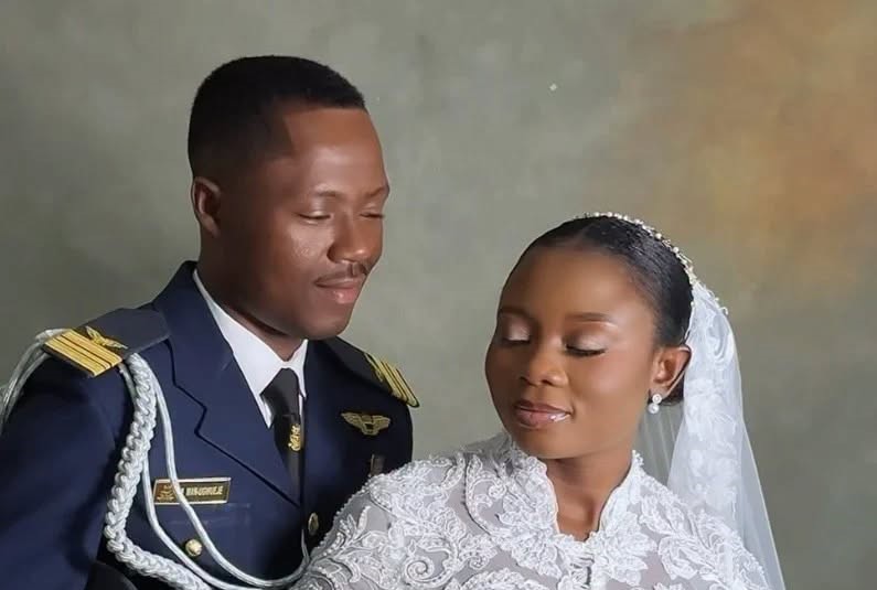 Pilot of the crashed NAF aircraft in Igbokoda, Ondo State, Lieutenant Damilola Adekunle and his bride