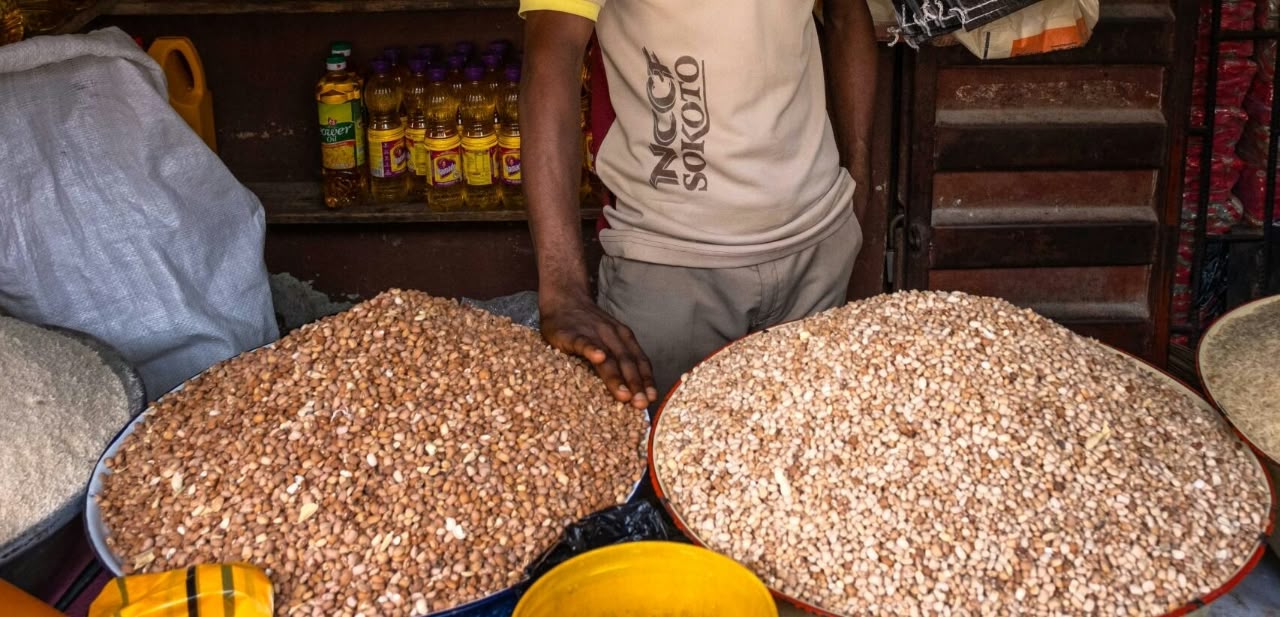 Beans in a Nigerian market 