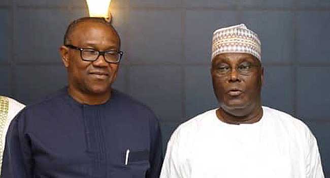 Collage of Peter Obi and Atiku Abubakar 