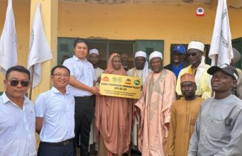 TCN Contractors Donate Furniture to Zaria Community School TCN contractors presenting the furnitures