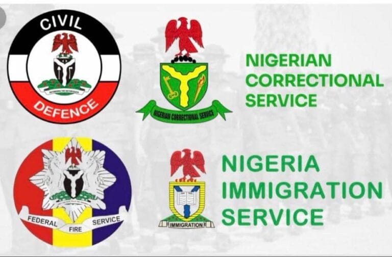 Collage of four Nigeria paramilitary logos