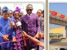 Wike Commissions Dunamis-Funded Pedestrian Bridge On Abuja Airport Road FCT Minister, Nyesom Wike commissioning the pedestrian bridge funded by Dunamis Church in Abuja on Friday