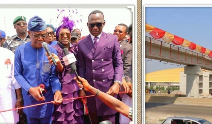 Wike Commissions Dunamis-Funded Pedestrian Bridge On Abuja Airport Road FCT Minister, Nyesom Wike commissioning the pedestrian bridge funded by Dunamis Church in Abuja on Friday